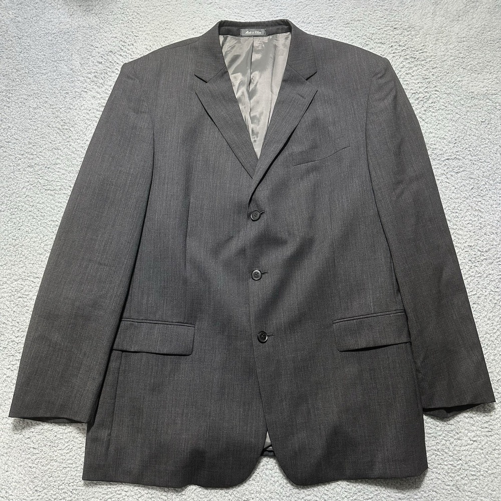 Oscar De La Renta Sport Blazer Men Size 48L Heather  Gray‎ Wool 3 Front Button